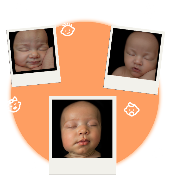 Real view ultrasound photo made from baby 3d ultrasound pictures. Photorealistic.